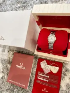 定価63万 OMEGA プレステージ ダイヤベゼル レディース腕時計