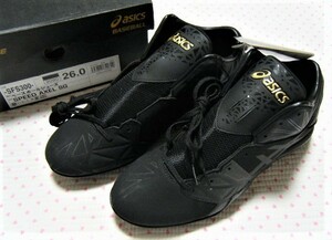 アシックス　asics　GOLD STAGE SPEED AXEL SG　野球用高性能スパイクシューズ　黒色　サイズ 26.0㌢　セミミドルカット仕様　定価23,100円