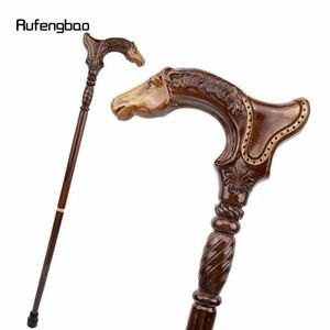 DA019:茶色の木製の吸血鬼のコスチューム 杖 ホラー 馬のウォーキングスティック 装飾的な コスプレパーティ