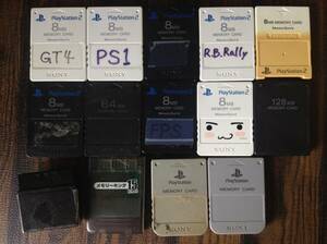 Playstation PS1 PS2 lots of 14 Sony Official Memory Cards etc. tested PS1 PS2 メモリーカード 計14個 セット まとめ 動作確認済 D777