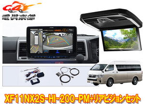 【取寄商品】XF11NX2S-HI-200-PM+PXH12X-R-Bハイエース200系(ハイルーフ)用パノラミックビュー対応フローティングビッグX+リアビジョンSET