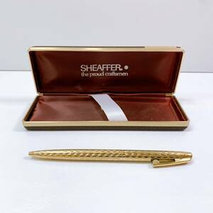 174【中古】SHEAFFER シェーファー ボールペン ゴールドエレクトロプレーテッド ゴールドカラー ペン 筆記用具 文房具 ケース付き 現状品