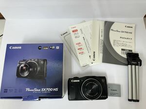 【44401.0427M】Canon PowerShot SX700HS ブラック デジカメ 動作未確認 中古品