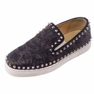 クリスチャンルブタン Christian Louboutin スニーカー スリッポン ピックボート スタッズ 靴 レディース 35 1/2 黒 cf02mr-rm05e26747