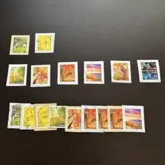 秋のグリーティング　使用済切手    8種17枚