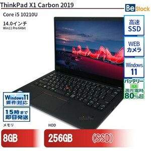 中古 ノートパソコン Lenovo レノボ ThinkPad X1 Carbon 2019 20R2S1QP00 Core i5 メモリ：8GB 6ヶ月保証