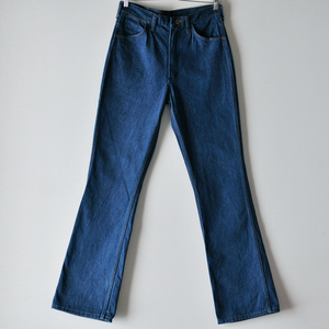 美品 70s Wrangler ラングラー ブーツカット デニム ジーンズ SCOVILLジッパー USA製 濃紺 W30 W78cm / ヴィンテージ 70s ヒッピー フレア