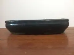古盆器　海鼠釉楕円鉢