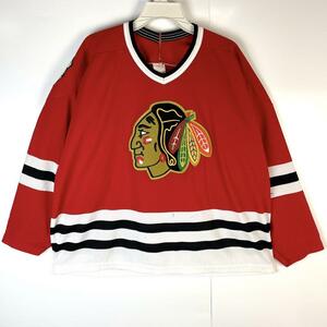 CCM NHLシカゴ・ブラックホークスホッケーシャツゲームシャツユニフォーム
