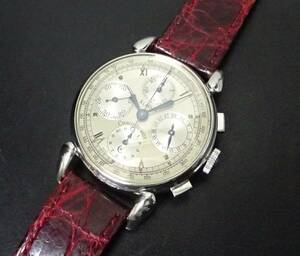 アンティーク Chronoswiss クロノスイス クラシック クロノグラフ CH7403 自動巻 シルバー文字盤 メンズサイズ 本物