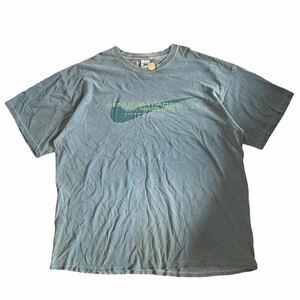 90s USA製 NIKE XXL 水色 半袖 Tシャツ スウォッシュ ビッグ ロゴ ヴィンテージ