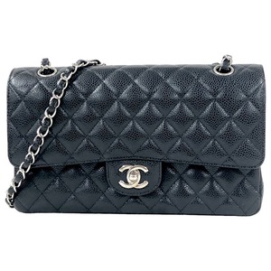 シャネル CHANEL マトラッセ25 A01112 12番台 ブラック シルバー金具 キャビアスキン ショルダーバッグ レディース 中古