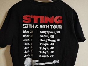 スティング STING 57th & 9th ニューヨーク9番街57丁目 2017 来日ツアー オフィシャル Tシャツ ロックバンド