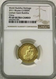 NGC-PF69UCブータン2011楽山大仏中国1000年ヌルタム金貨 コイン 硬貨