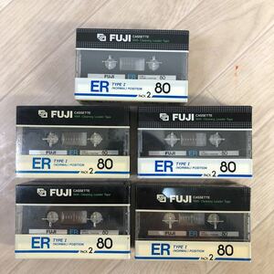 FUJI フジカセットテープ ER 80 2本パック 5個セット 計10個 富士フィルム カセットテープ 未使用 未開封 デッドストック (A1412)