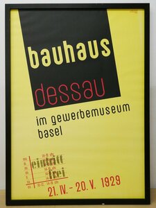 ♯ バウハウス 展覧会ポスター bauhaus dessau 1929 フランツ・エーリヒ ヨースト・シュミット モダンアート 額装品 額寸約W62.3×H86.8cm