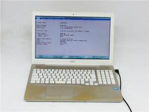 中古　FMV AH42/B1　メモリ4GB　Celeron3855U　ノートパソコン　BIOSまで表示　水没品　詳細不明　　ジャンク扱い 　