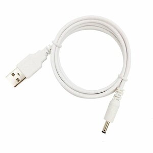 【vaps_2】USB電源ケーブル USBオス→DCジャックオス(3.5/1.35mm) ホワイト 1m 送込