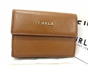 ■新品■未使用■ FURLA フルラ レザー コンパクト 三つ折り 財布 ウォレット レディース ブラウン系 BE8377
