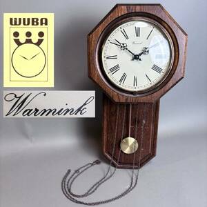YM190 動作未確認 WUBA ウーバ Warmink ワルミンク 振子時計 made in west Germany 2004.08 TOHO CLOCK (検)掛時計 柱時計 木製 チェーン