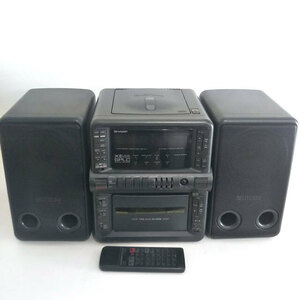 SHARP コンパクトディスクステレオ CD-JX3 スピーカー リモコン CD カセット ラジオ シャープ ジャンク