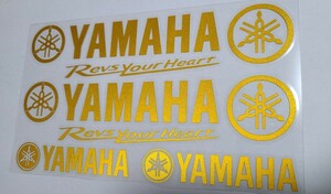 ヤマハ 音叉 ライト金 反射防水材YAMAHAレーシングバイクステッカーデカール グッズセット ステッカーセット