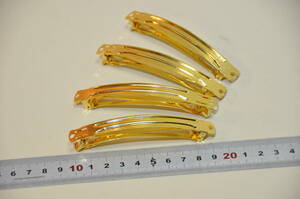 バレッタ　パーツ　金具　4個セット　レザークラフト　樹脂クラフト　手作り材料　ゴールド金色