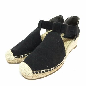 美品 TORY BURCH トリーバーチ CATALINA ESPADRILLE SANDAL エスパドリーユ ウエッジソール サンダル サイズ6.5 約23.5cm ブラック