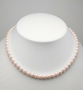 ∮真珠専門館∮ アコヤ真珠 ピンク系 6.5-7.0mm ネックレス 保証書付 ケース付 大特価（税込み価格）