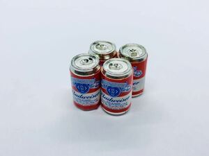 ミニチュア 缶ビール 4本セット 検索→リーメント ドールハウス シルバニア リカちゃんままごと 食玩 ぷちサンプル バドワイザービール8