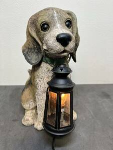 セトクラフト ランタン付き ビーグル犬 ランプインテリア 犬 置物 ライト照明