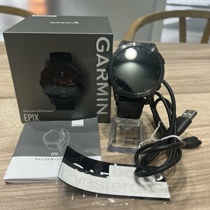 【中古品】GARMIN ガーミン epix エピックス Sapphire Carbon Gray DLC Ti　充電式 スマートウォッチ