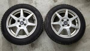 【中古・1円スタート】ルノー トゥインゴ スタッドレスタイヤ　4本セット TECMAG 15in 5.5J +38 6J +48 PCD100 165/65R15 185/60R15