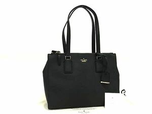 1円 ■極美品■ kate spade ケイトスペード PXRU7973 レザー トートバッグ ショルダーバッグ 肩掛け レディース ブラック系 FA4219