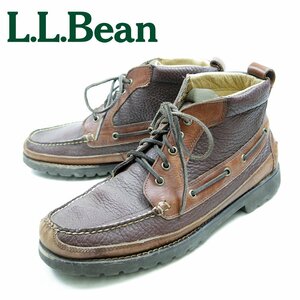 11-1/2D表記　29.5cm相当　L.L.Bean　エルエルビーン　デッキシューズ　レザーブーツ　革靴　レザー　ブラウン　茶　/U9544