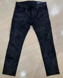 DIESEL　ディーゼル/JOGG JEANS　ジョグジーンズ/THOMMER CB-NE 069CQ　W28　/樹脂加工 スウェット ストレッチ ブラック デニム パンツ