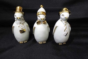 リモージュ スワロフスキー フィギュリン ペンギン 3体セット LIMOGES SWAROVSKI フィギュア オブジェ