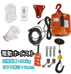 電動ウインチ電動ホイスト1500W(300KGリフト高さ11.8M)1470