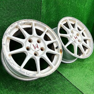 16×7j 5h ＋50 114.3 HONDA ASAHI TEC DC2 ホンダ アサヒ 希少 純正 OP アルミ ホイール ホイル 16 インチ in 5穴 pcd 2本 菅16-298