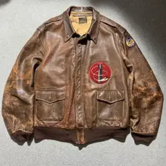 40s USA ヴィンテージ オリジナル A2 フライト レザー jk usaf