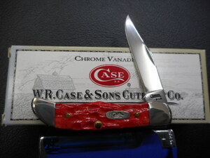 ナイフ　折り畳み　ケース　CASE 06989 61165 T,H,CV　美しいレッド色のハンドル　キャンプナイフ　 コレクション　ツールナイフ