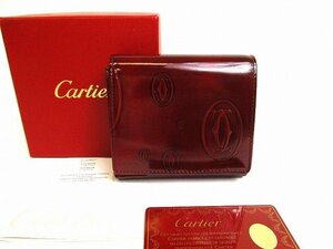 【未使用保管品】 カルティエ Cartier ハッピーバースデー カーフ　3つ折り財布 コンパクトウォレット メンズ レディース