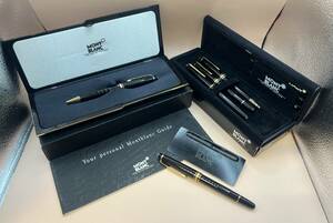 1円スタート★MONTBLANC モンブラン★(マイスターシュティック 万年筆2本/ツイスト式ボールペン2本)+万年筆1本/インク　6点セット