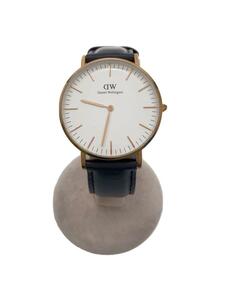 Daniel Wellington◆クォーツ腕時計/アナログ/レザー/WHT/BLK/DW00100036