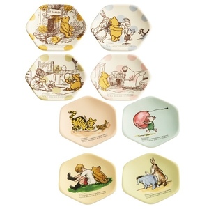 ディズニー　くまのプーさん　メラミン製 ミニプレート（4枚入り）　2種セット　（クラシックプー）　小皿　豆皿　プレート　お皿