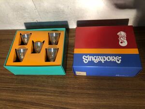 ウイスキーカップ 5点セット 化粧箱入り シンガポール土産