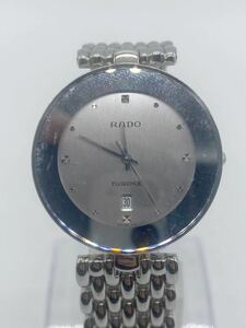 K273 1円〜 ラドー RADO 腕時計 FLORENCE フローレンス デイト　シルバー　クォーツ　ユニセックス　動作未確認　美品