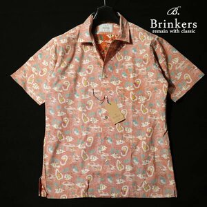 新品1円～★定価1万 Brinkers ブリンカーズ コットン綿100% 半袖カジュアル シャツ M オレンジ 正規店本物 ◆3079◆