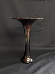 いけばな 華道具 銅製 花器 花瓶 立華瓶 輪花 高さ約28.5cm 約1334g