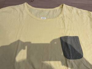 visvim jumbo tee サイズ3 Lサイズ 黄色 イエロー ポケT マスタード